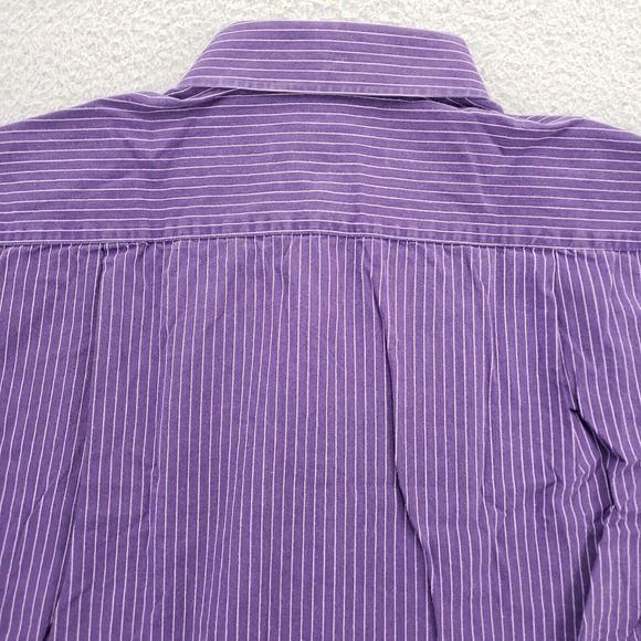 Sean John Shirt Men's 16.5 34/35 Purple Striped Vintage Button Up Long Sleeve‎ - Picture 6 of 11